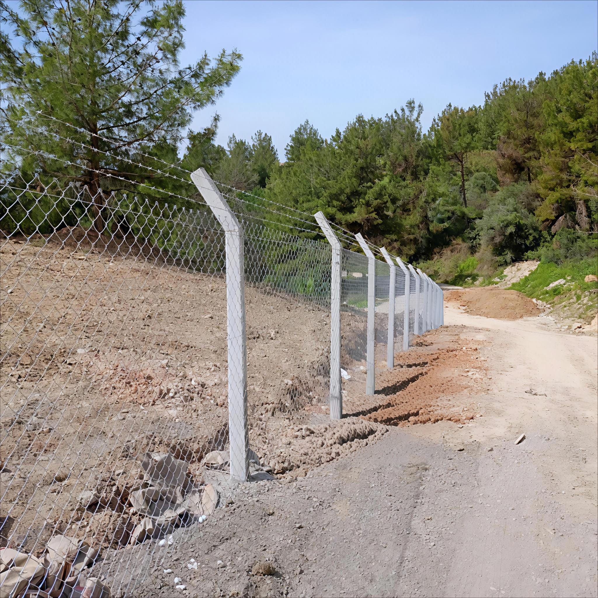 300cm Eğimli Beton Çit Direkleri